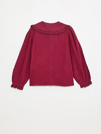 Blusa em gaze dupla de algodão