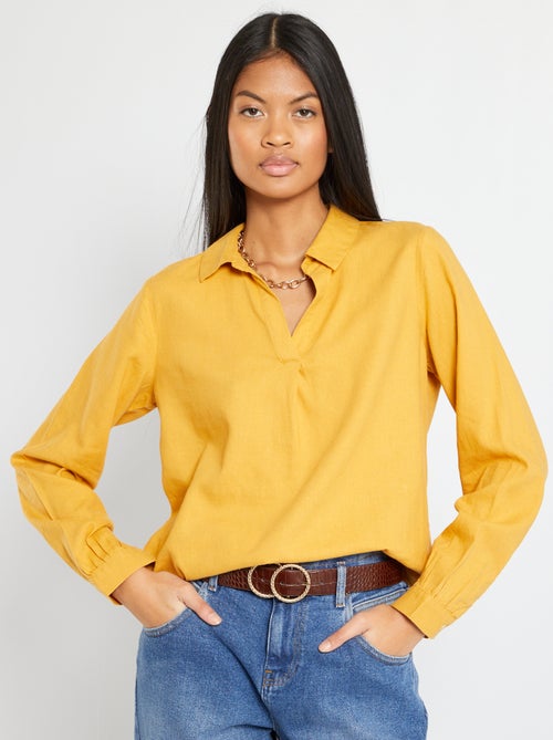 Blusa em linho fluida - Kiabi