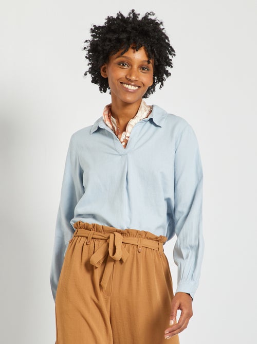 Blusa em linho fluida - Kiabi