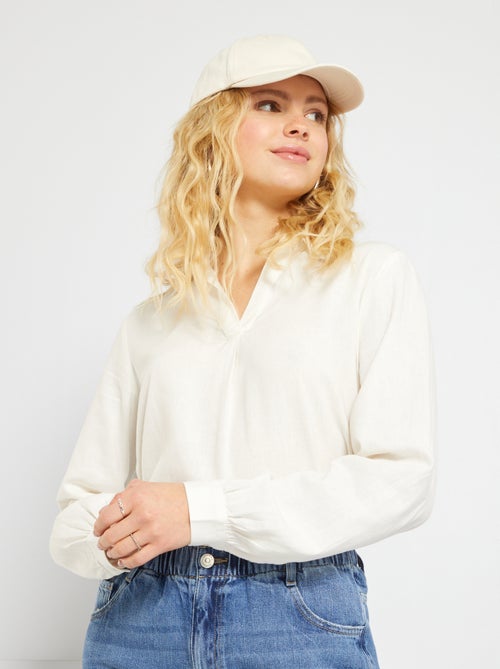 Blusa em linho fluida - Kiabi