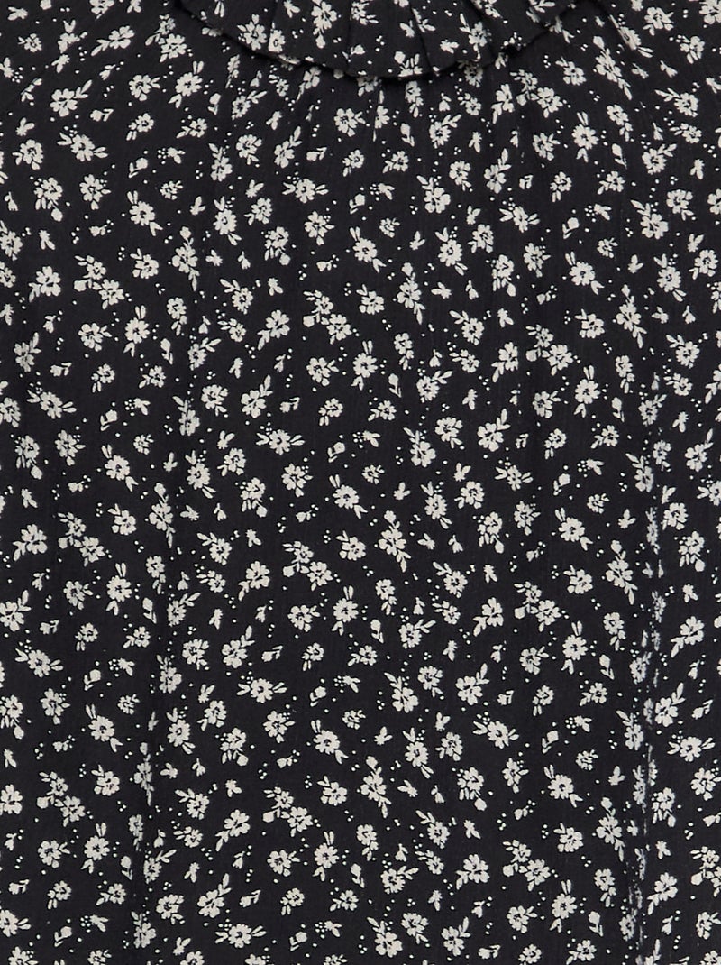 Blusa em malha crepe - coleção fácil de vestir PRETO - Kiabi