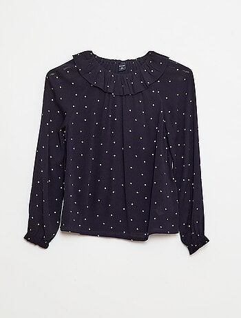 Blusa em malha crepe com gola elástica - So Easy