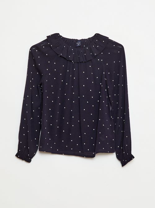 Blusa em malha crepe com gola elástica - So Easy - Kiabi