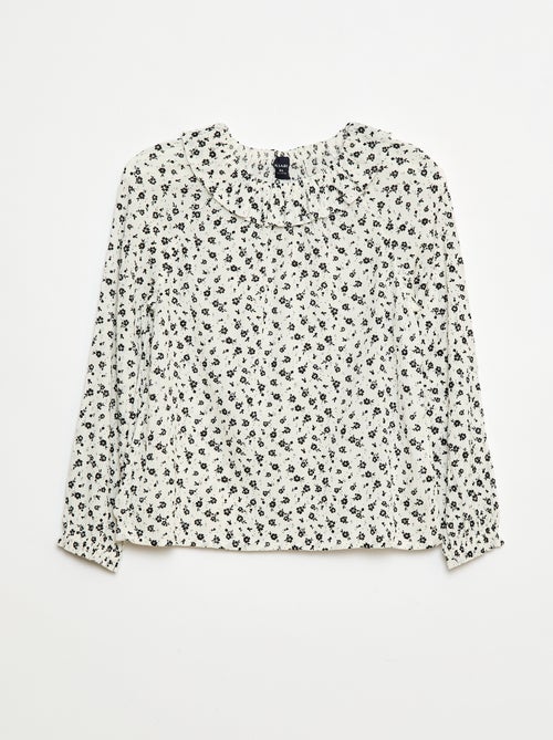 Blusa em malha crepe com gola elástica - So Easy - Kiabi