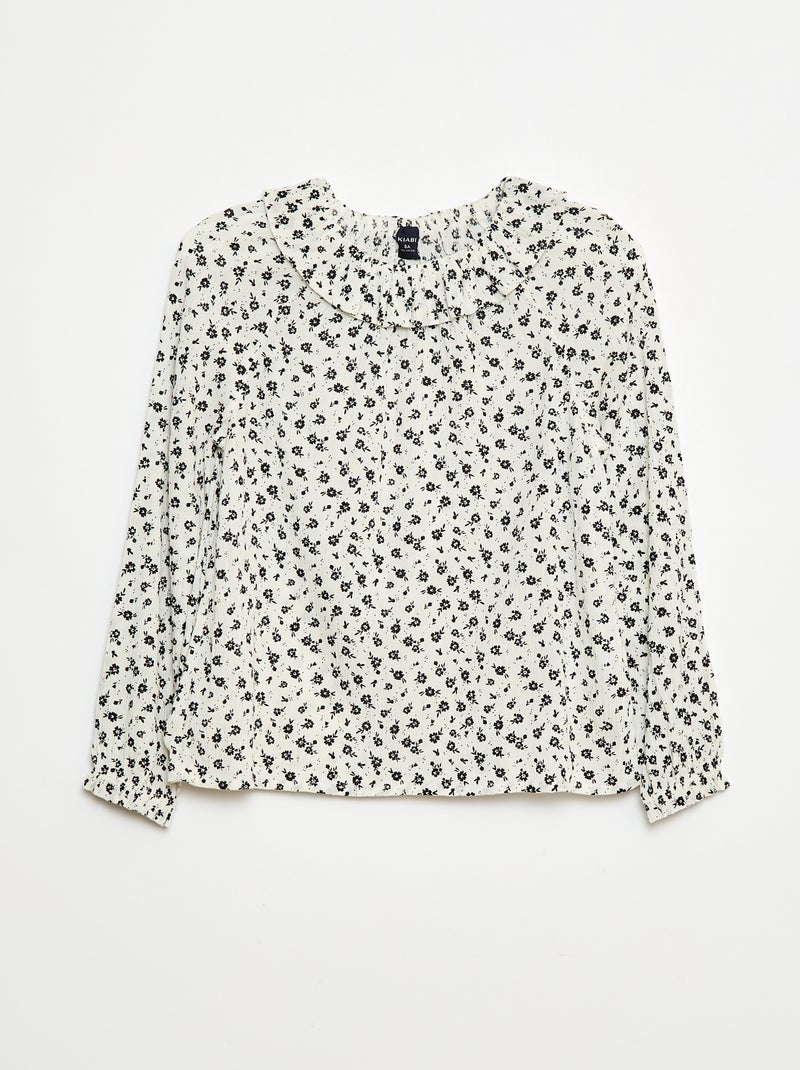 Blusa em malha crepe com gola elástica - So Easy Bege - Kiabi