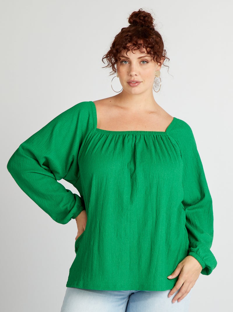 Blusa em malha crepe Verde - Kiabi