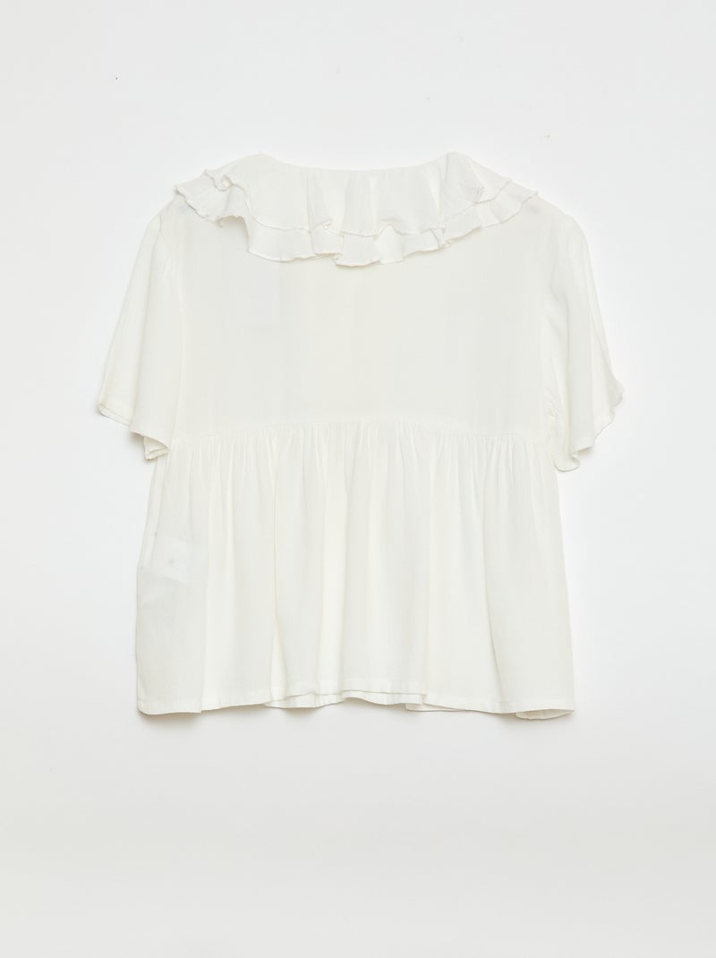 Blusa em malha leve com padrão Branco - Kiabi