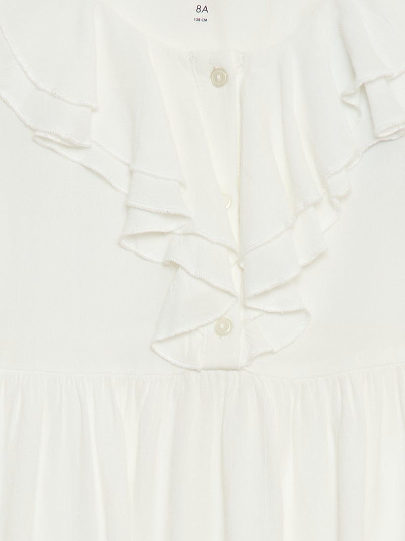 Blusa em malha leve com padrão Branco - Kiabi