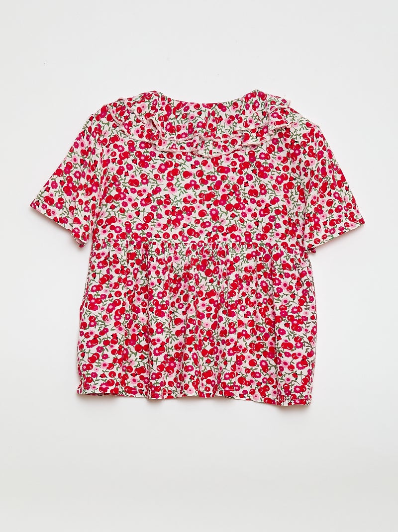 Blusa em malha leve com padrão Branco - Kiabi