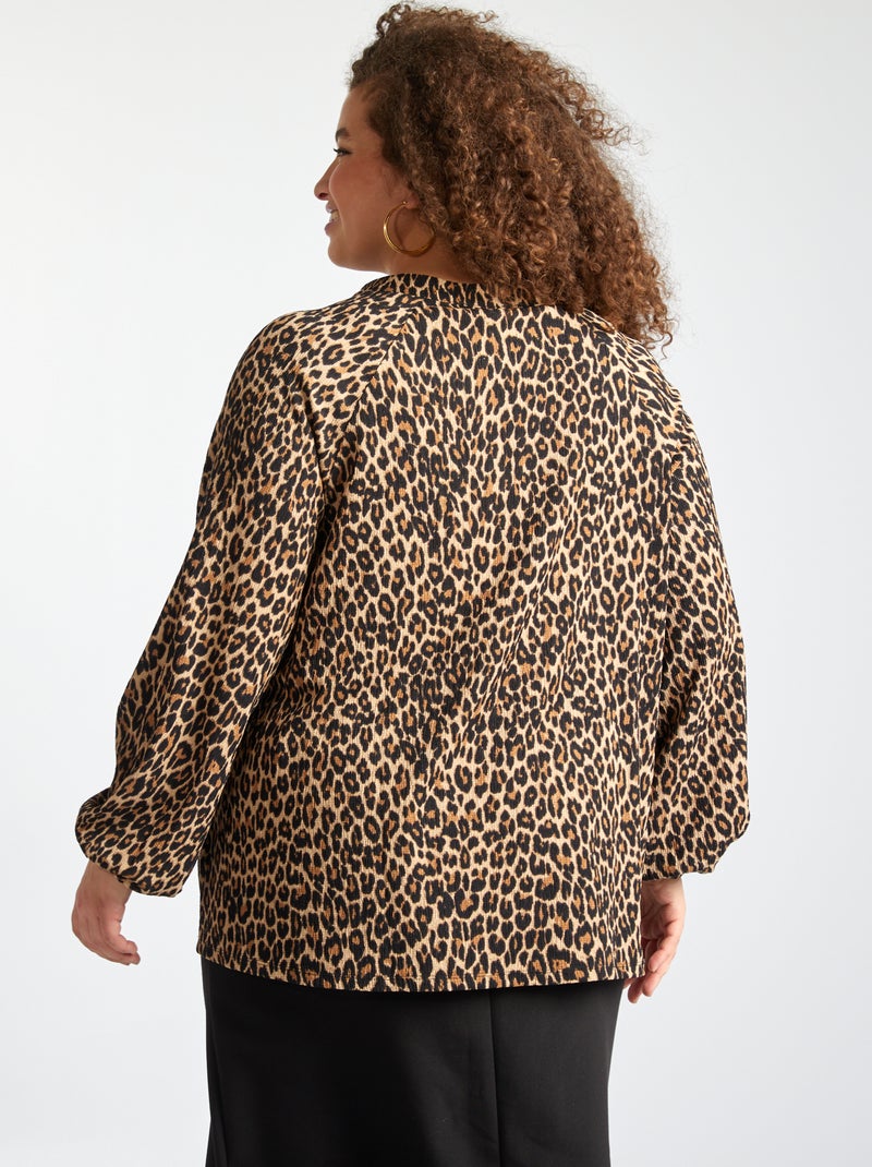 Blusa em material crepe BEGE - Kiabi