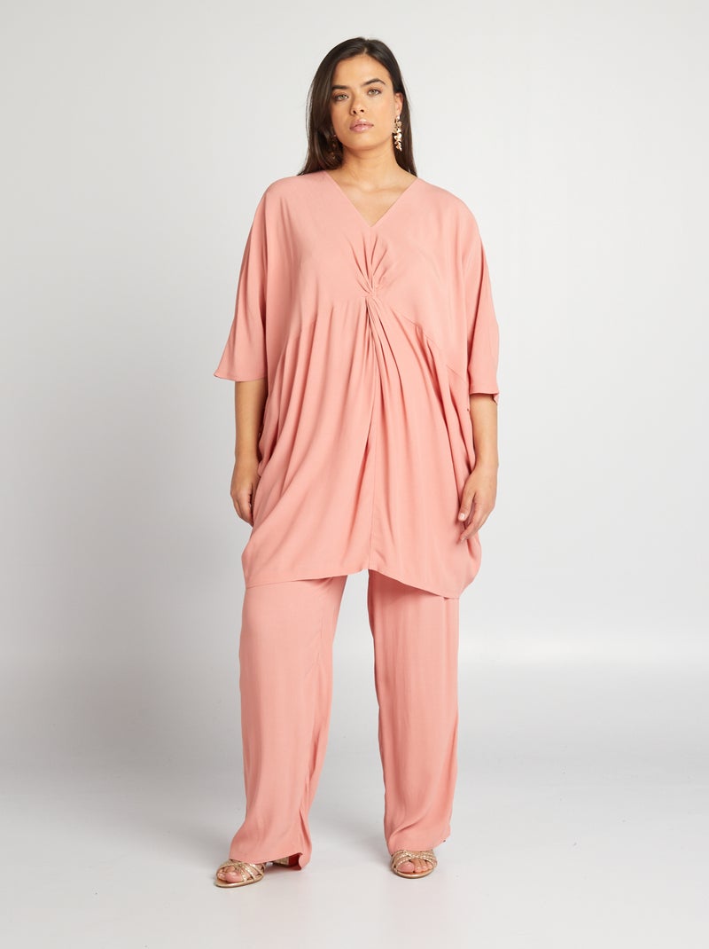 Blusa em material crepe ROSA - Kiabi