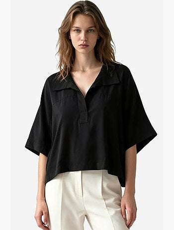 Blusa em mistura de modal busem