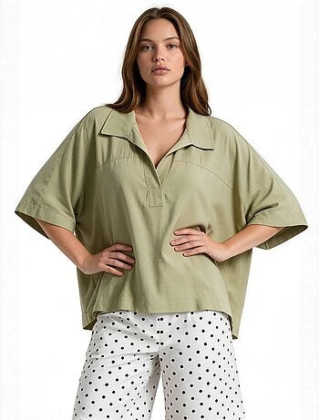 Blusa em mistura de modal busem