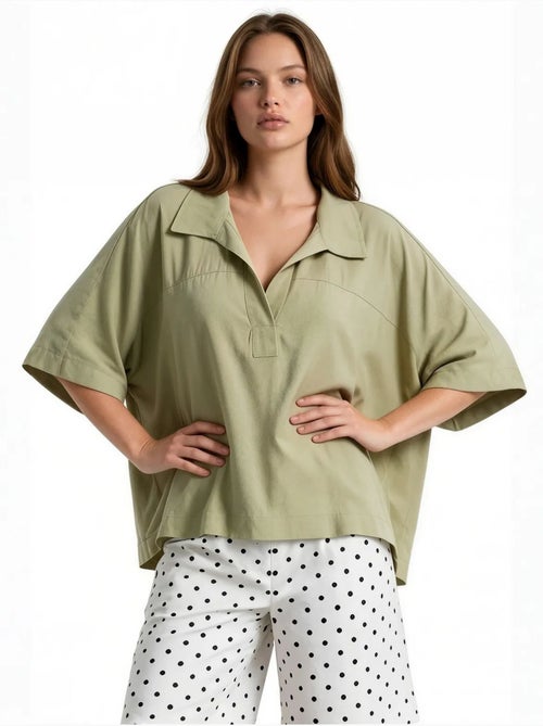 Blusa em mistura de modal busem - Kiabi
