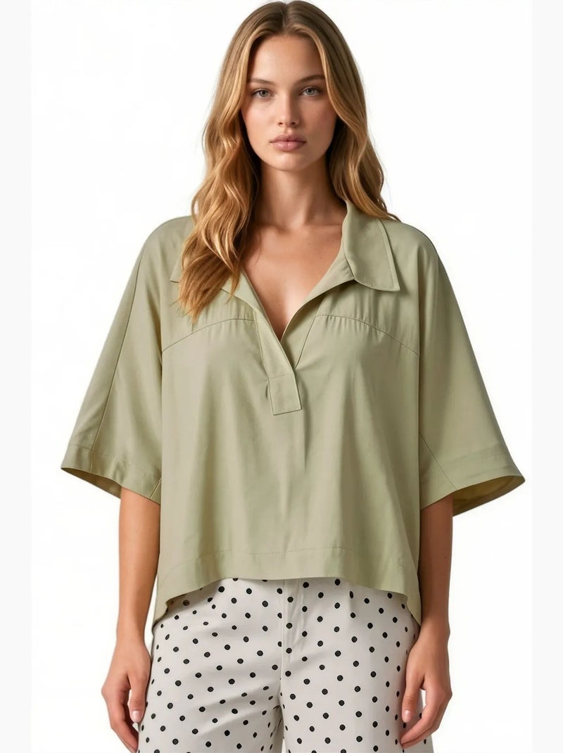 Blusa em mistura de modal busem Verde menta - Kiabi