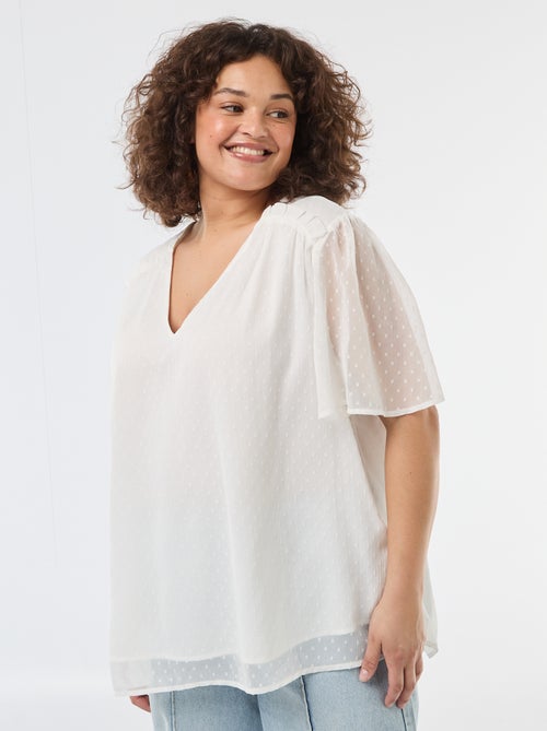 Blusa em plumetis - Kiabi