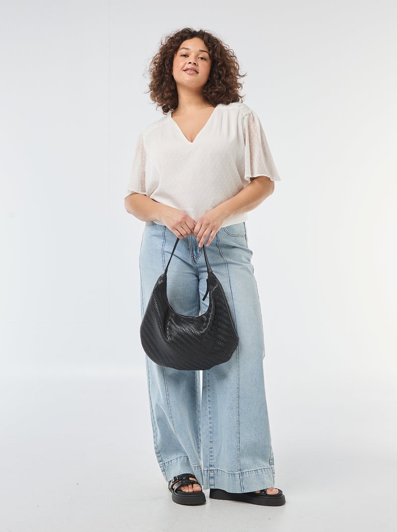 Blusa em plumetis Branco - Kiabi