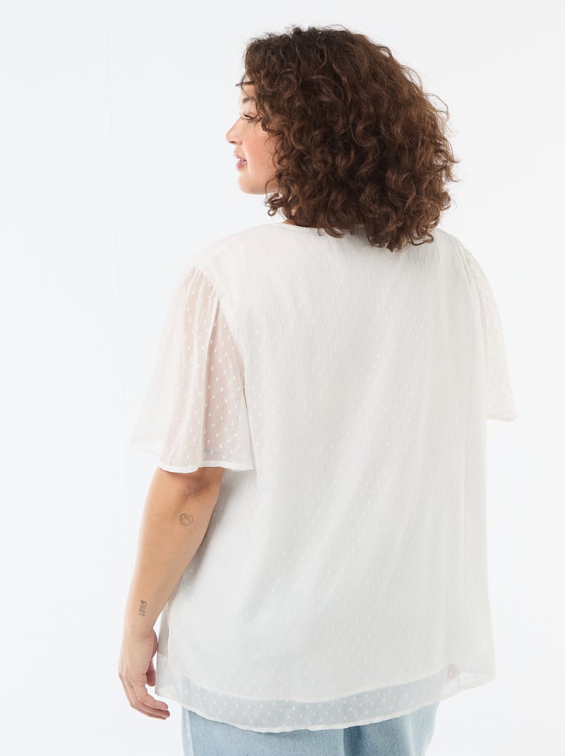 Blusa em plumetis Branco - Kiabi