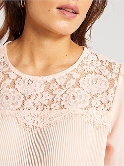 Mulher do 34 até 48 - Blusa em renda com pregas - Kiabi