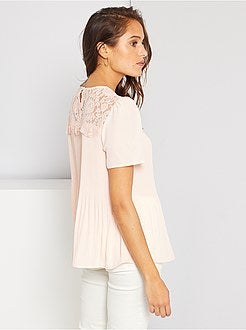 Mulher do 34 até 48 - Blusa em renda com pregas - Kiabi