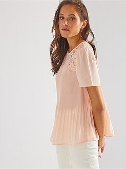 Mulher do 34 até 48 - Blusa em renda com pregas - Kiabi