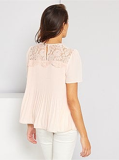 Mulher do 34 até 48 - Blusa em renda com pregas - Kiabi