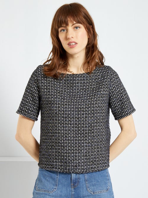 Blusa em tweed - Kiabi