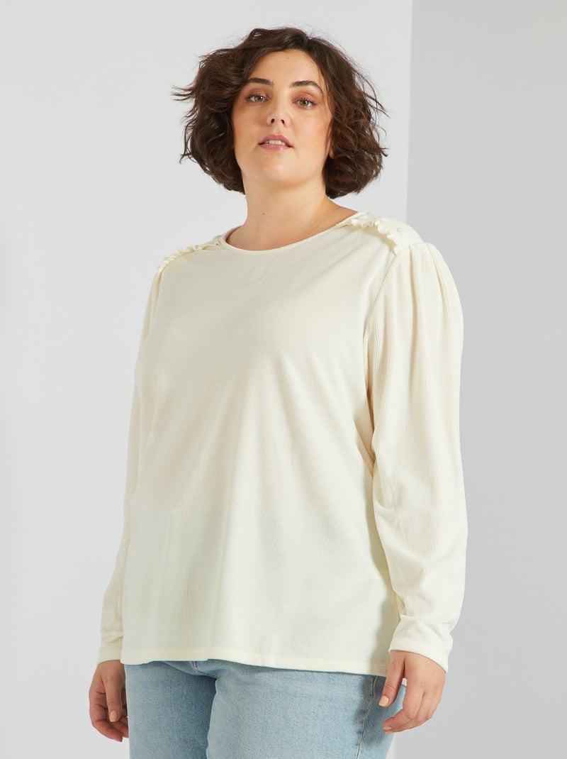 Blusa em veludo BRANCO - Kiabi