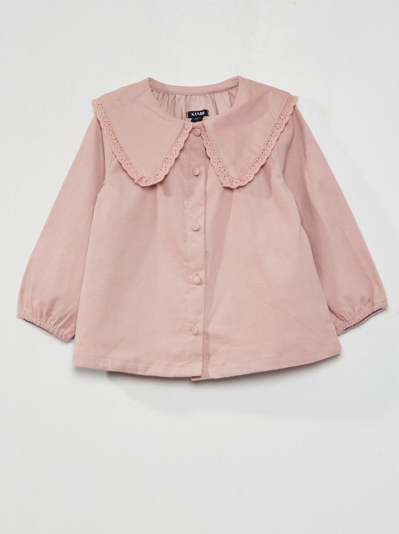 Blusa em veludo com gola bordada VIOLETA - Kiabi