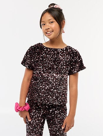 Blusa em veludo com lantejoulas
