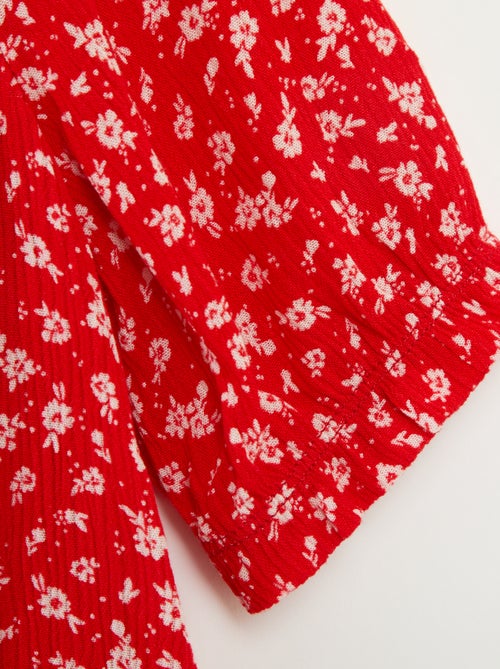 Blusa em viscose com gola com folhos - So Easy - Kiabi