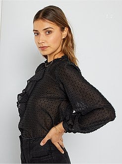 Blusa em voile a ponto cheio - Kiabi