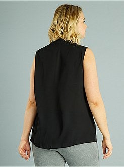 Blusa em voile com gola plissada - Kiabi