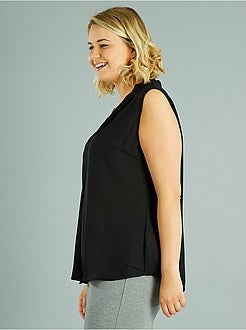 Blusa em voile com gola plissada - Kiabi