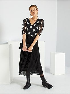 Blusa em voile com pintas - Kiabi