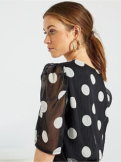 Blusa em voile com pintas - Kiabi