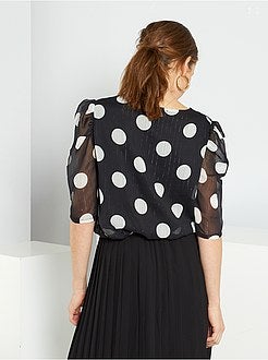 Blusa em voile com pintas - Kiabi
