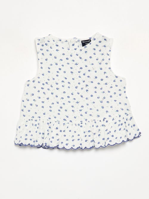 Blusa em voile de algodão - Kiabi