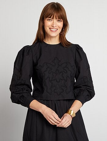 Blusa em voile de algodão