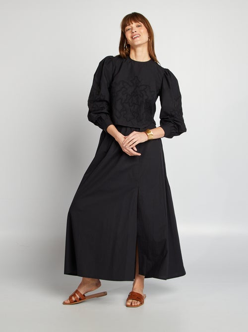 Blusa em voile de algodão - Kiabi