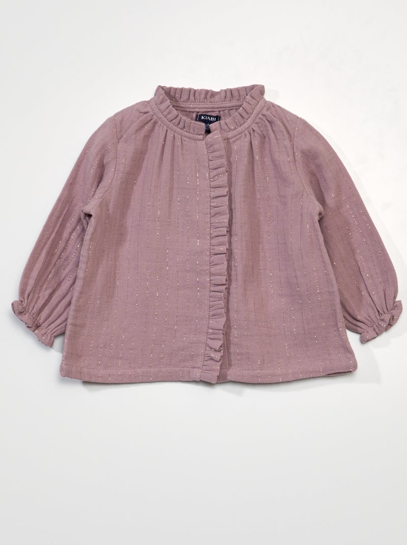 Blusa em voile de algodão ROSA - Kiabi