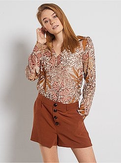 Blusa em voile estampada - Kiabi