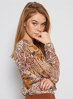 Blusa em voile estampada - Kiabi