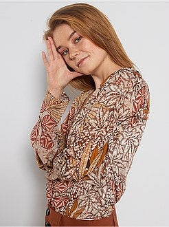 Blusa em voile estampada - Kiabi