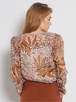 Blusa em voile estampada - Kiabi