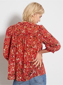Blusa em voile estampada - Kiabi