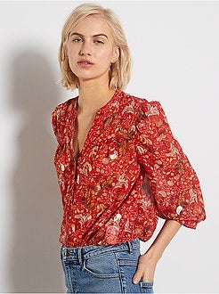 Blusa em voile estampada - Kiabi