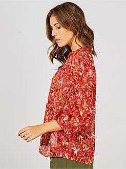 Blusa em voile estampada - Kiabi