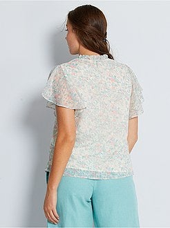 Blusa em voile florida - Kiabi