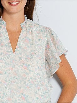 Blusa em voile florida - Kiabi